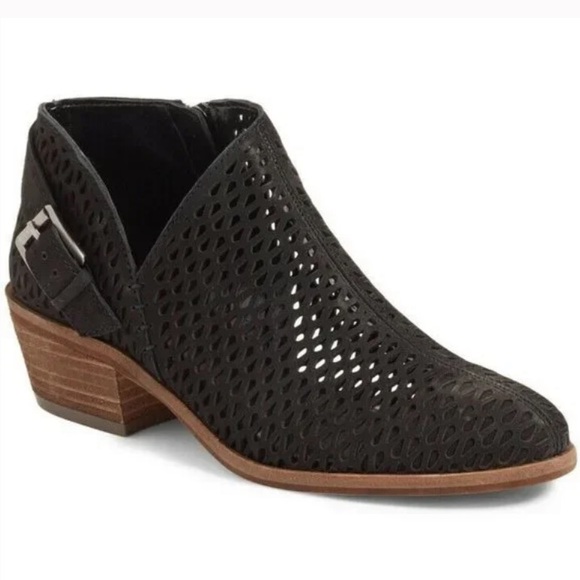 Vince Camuto Shoes | Vince Camuto Phandra Cut Out Eyelet Black Ankle Boots Booties | Color: Black/Tan | Size: 8.5 | Bearableapparel's Closet